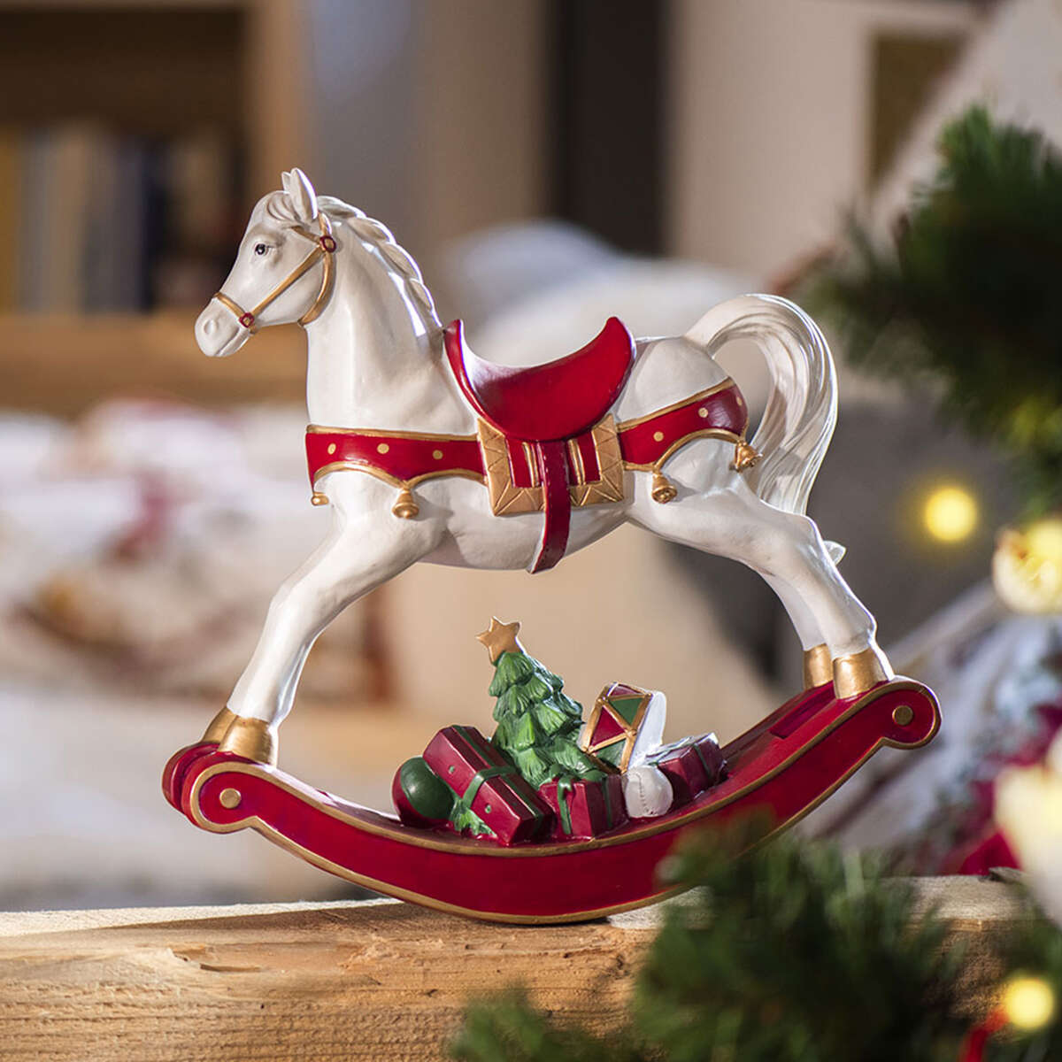 Winter Collage Cavallo a dondolo Natale