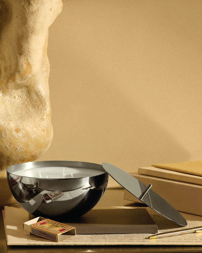 Ciotola Portacandela Rocc con Candela Marble Large Alessi