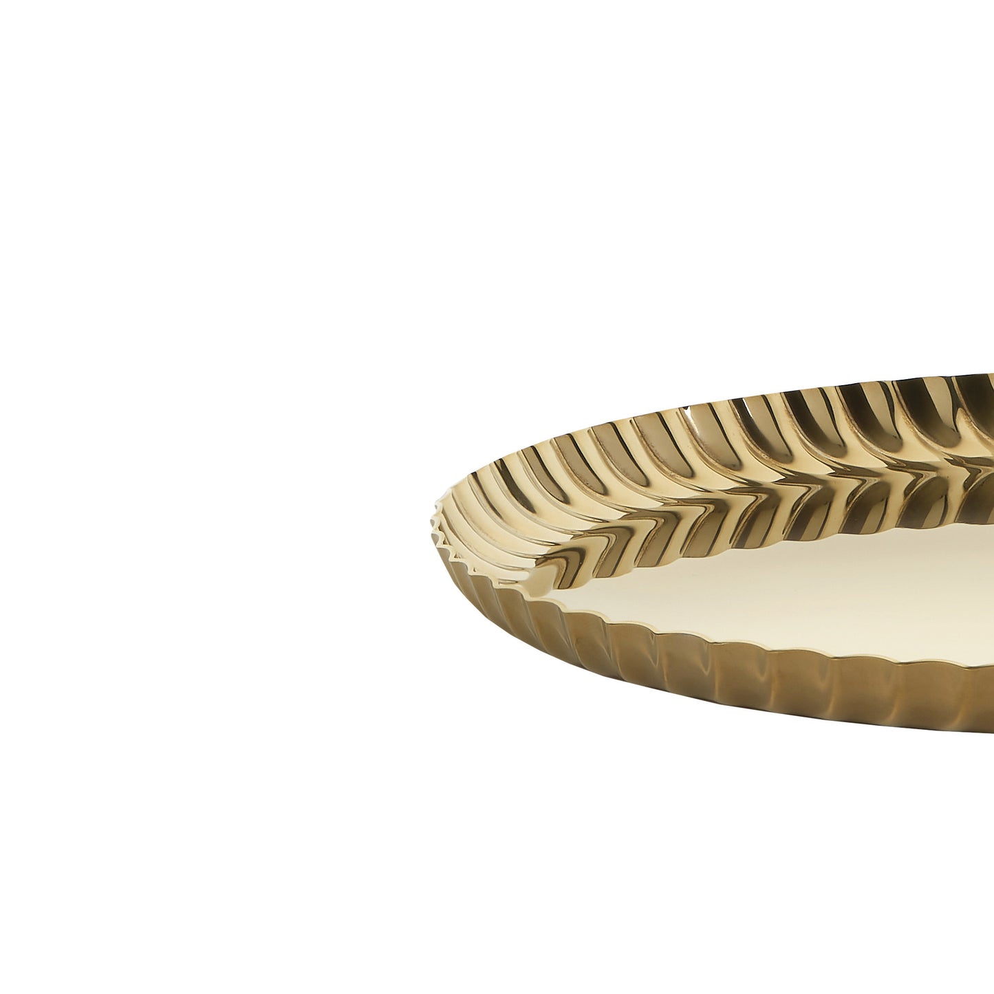 Pleats Vassoio Rotondo Pvd Oro Alessi