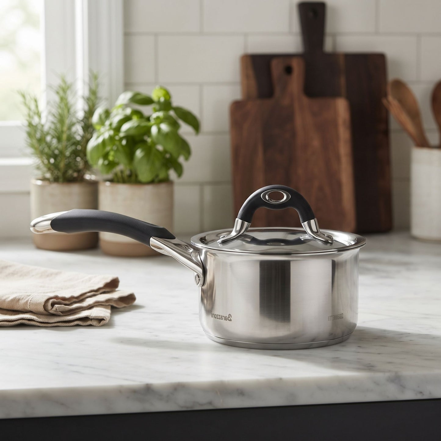 Casseruola Manico Lungo Linea Avorio Con Coperchio Cm 14 Bialetti Exclusive
