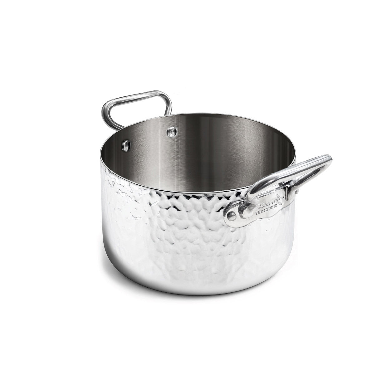 Casseruola Alta Aluinox Martellato 3Ply 2/Manici 1907 Cm 20 Pentole Agnelli