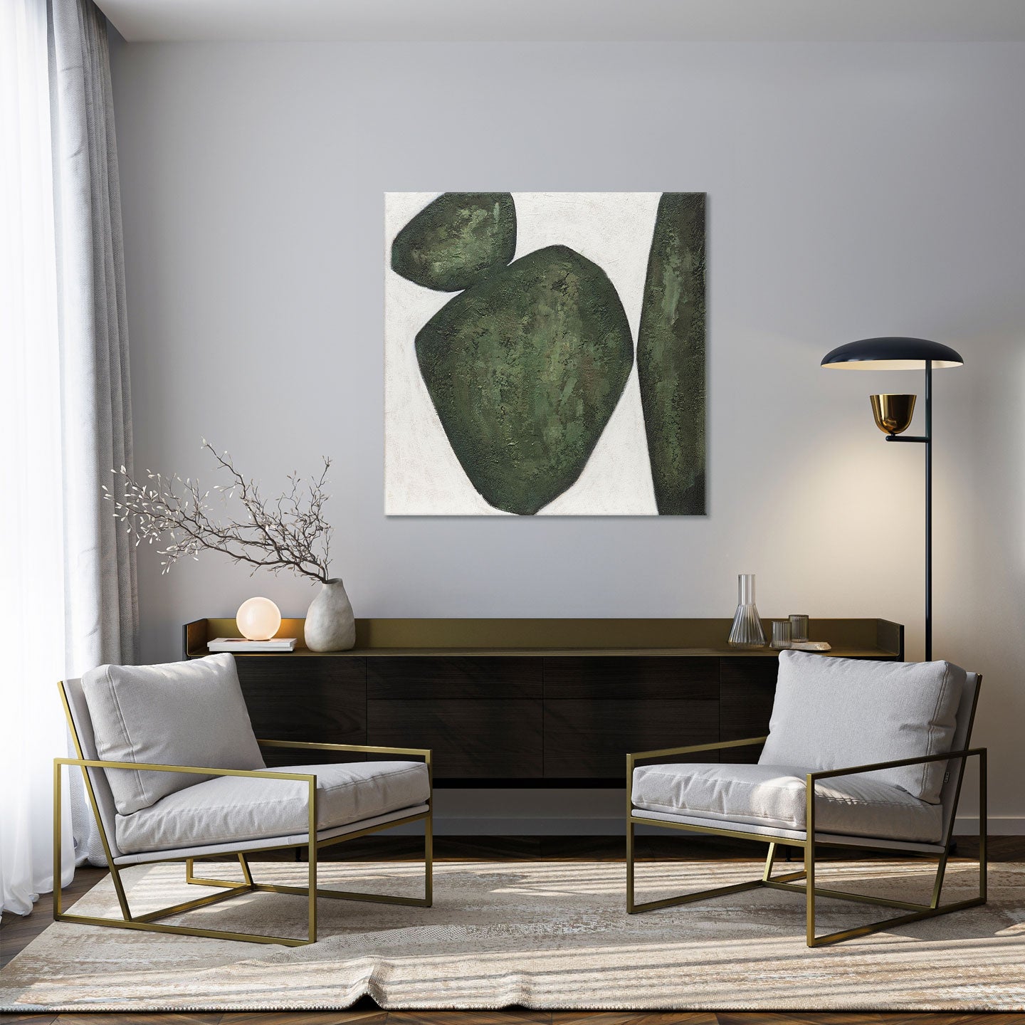 Quadro Pebble 100x100 Agave Quadri