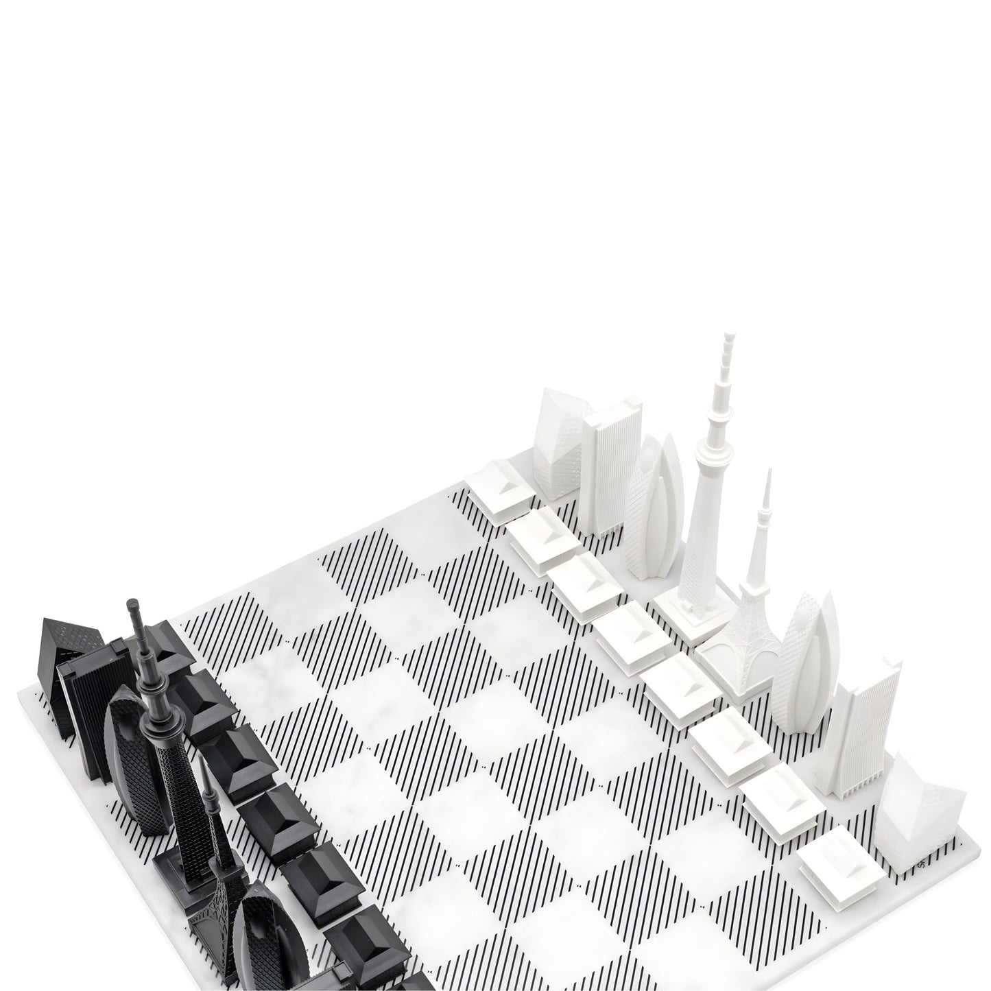 Scacchiera Tokyo Edition (with Marble Hatch Board) Skyline Chess