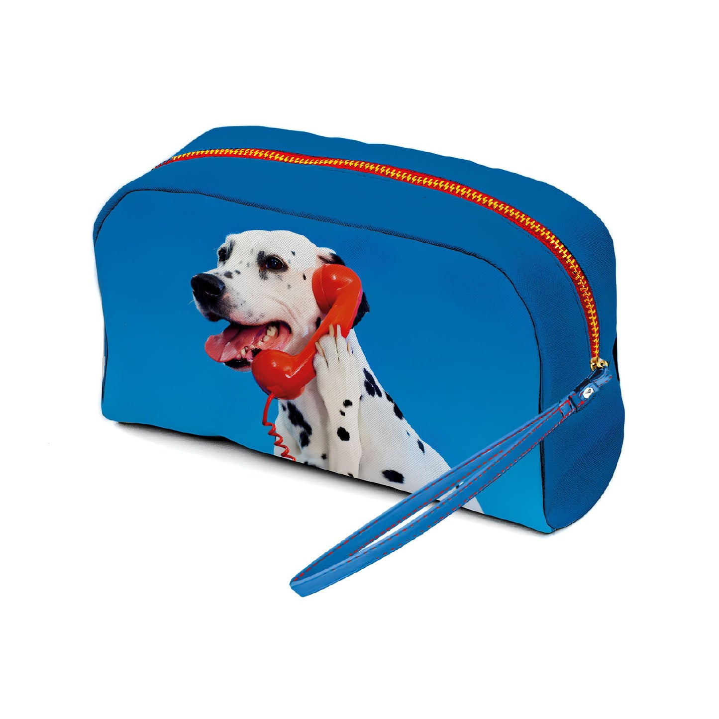 Beauty-Case In Pu Stampato Toiletpaper Dog Call Center Seletti