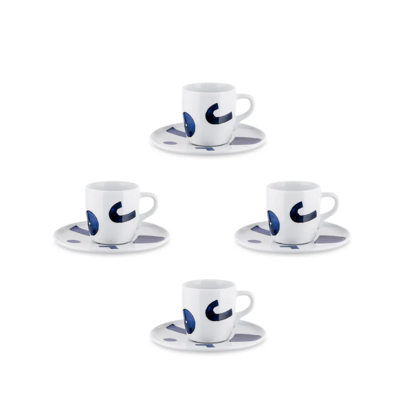 Set 4 tazze con piattini Yunokiware