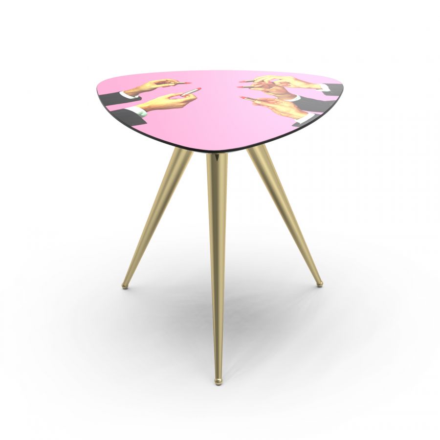 Tavolino Legno e Gambe in metallo Pink Lipsticks
