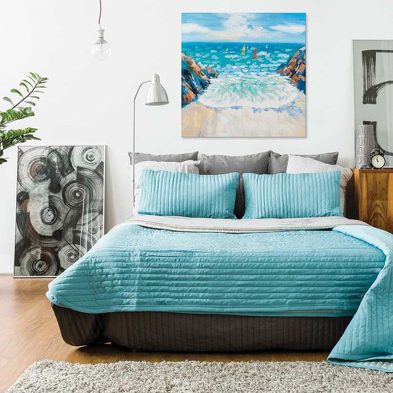 Quadro ingresso sull'oceano 80x80cm