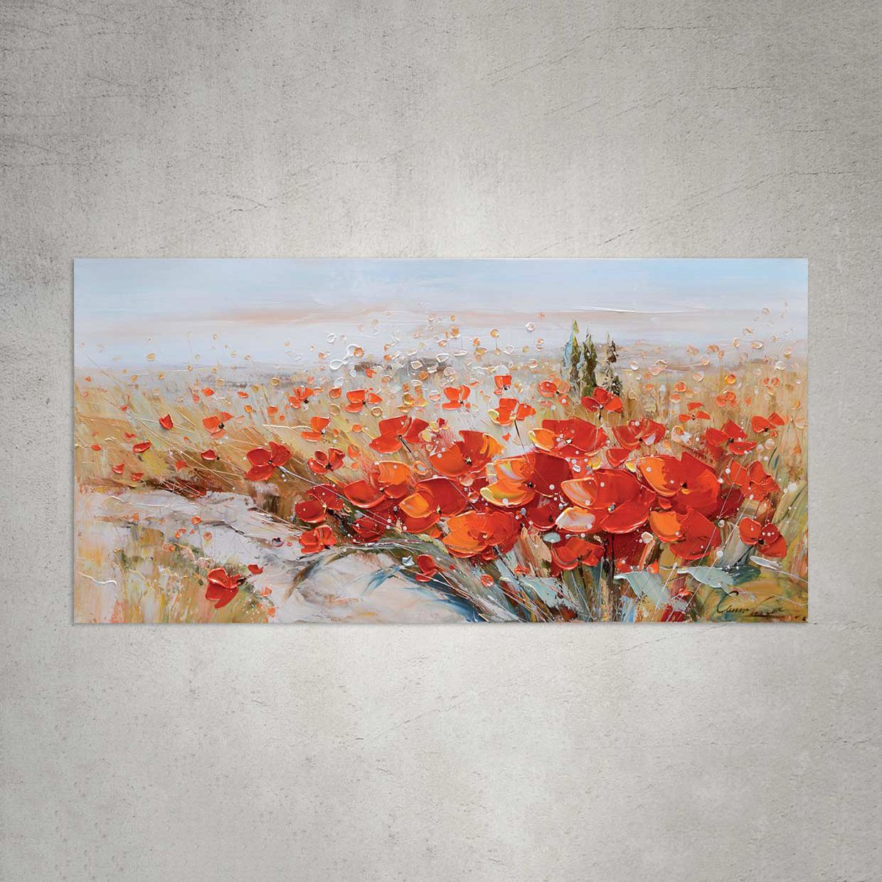 Quadro Papaveri sul mare 140cm