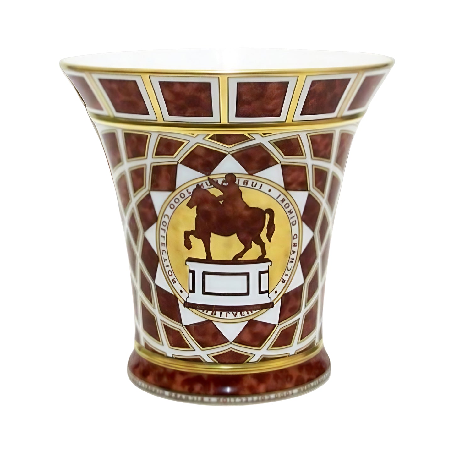 Vaso Porcellana Oro E Marrone