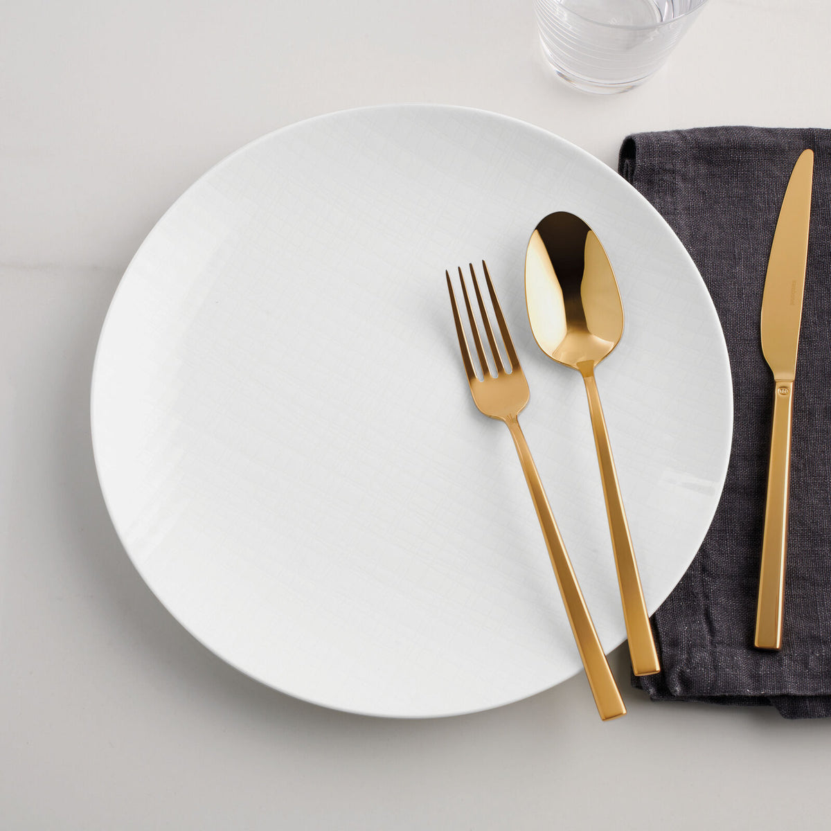 Rock Servizio tavola 24 posate Mirror PVD Gold