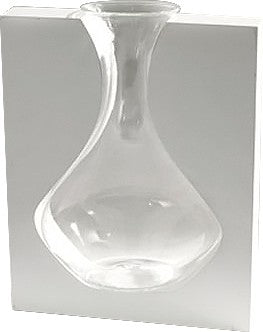 vaso in legno e vetro misura cm 28 h