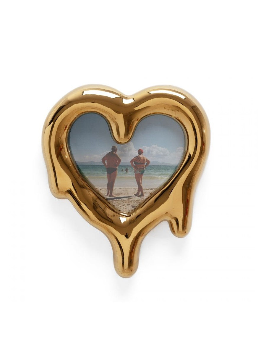 Portafoto specchio oro Melted Heart