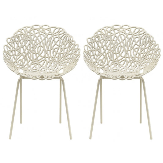 Set 2 sedie outdoor bianco Bacana