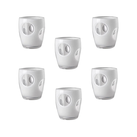 Set da 6 Bicchieri Fisheye Bianco Mario Luca Giusti