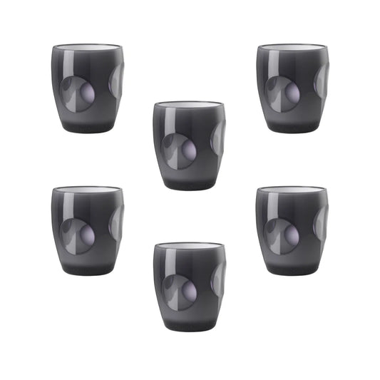 Set di 6 Bicchieri Fisheye Grigio Mario Luca Giusti