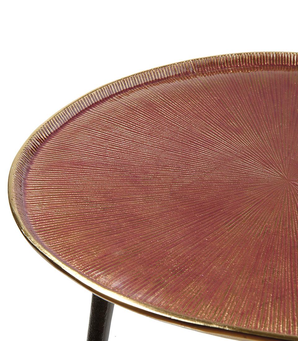 Tavolino piccolo in alluminio con piano decorato
