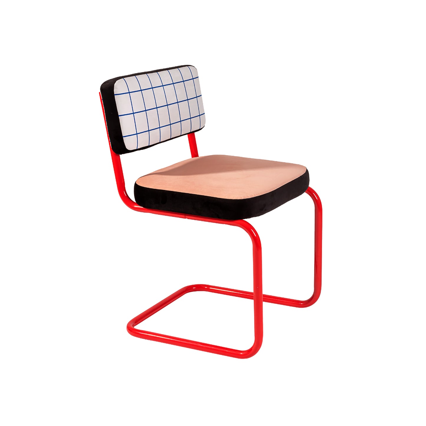 Sedia In Metallo Superchair Blue Grid