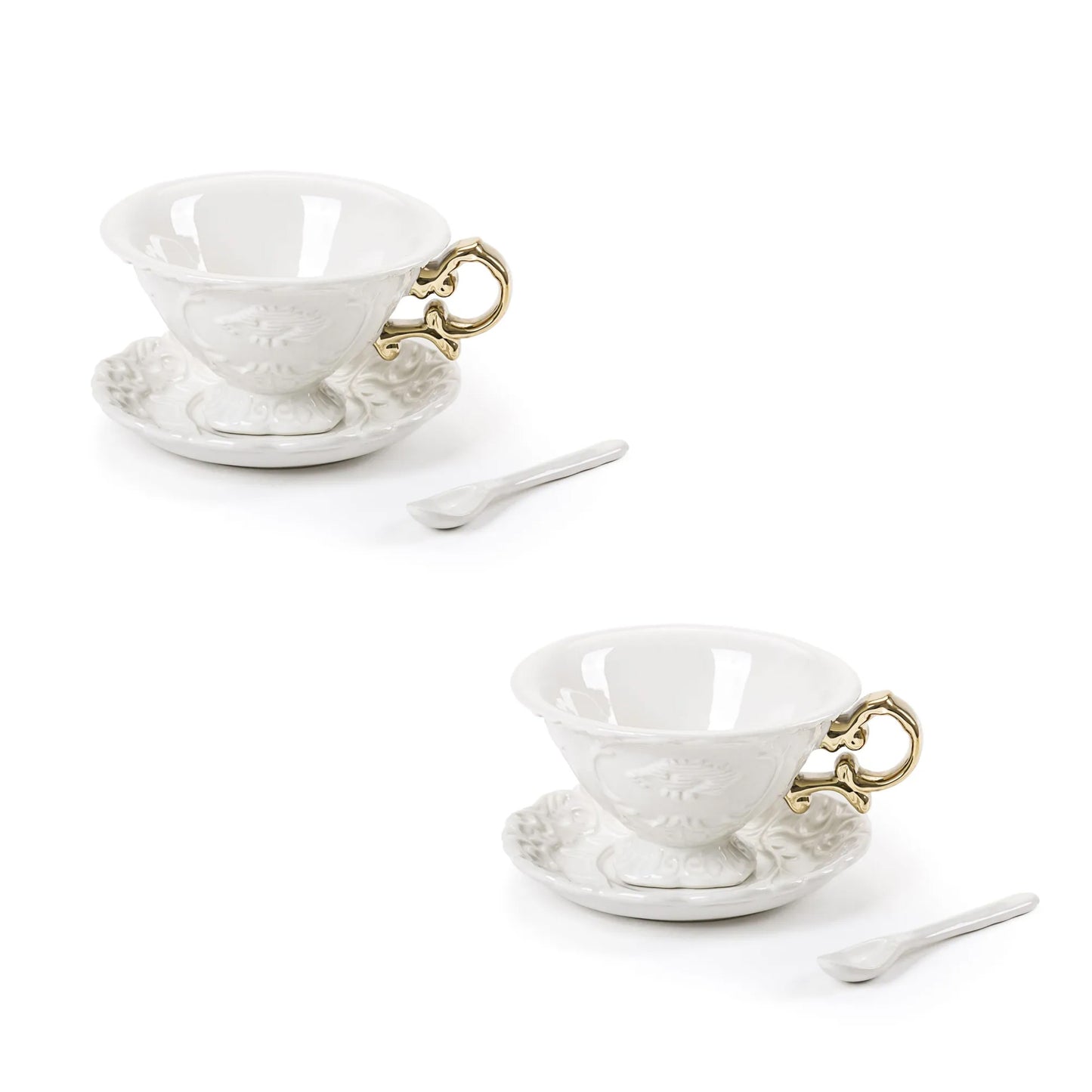Set 2 tazze da Te` In Porcellana I-Wares Con Manici Oro