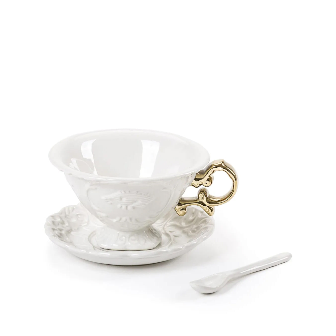 Set 2 tazze da Te` In Porcellana I-Wares Con Manici Oro