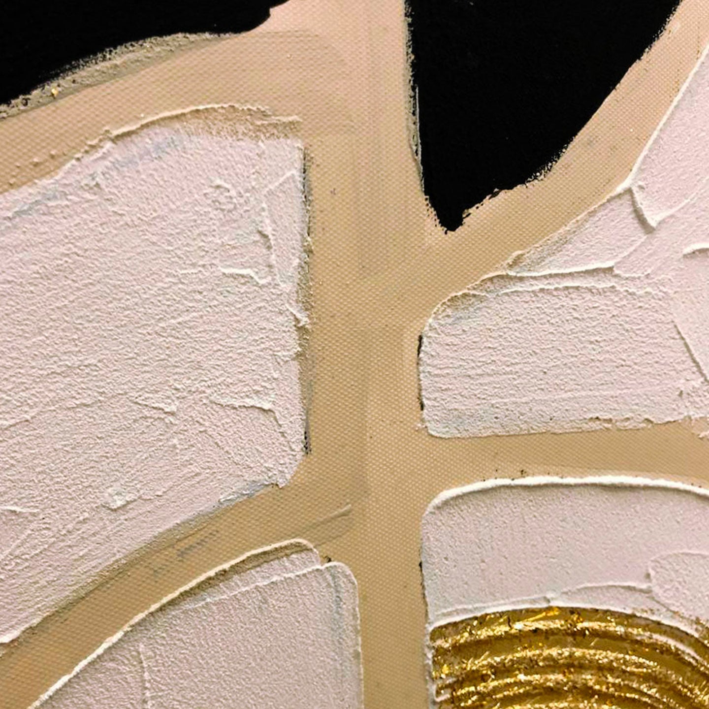 Quadro astratto black and gold 90x120cm