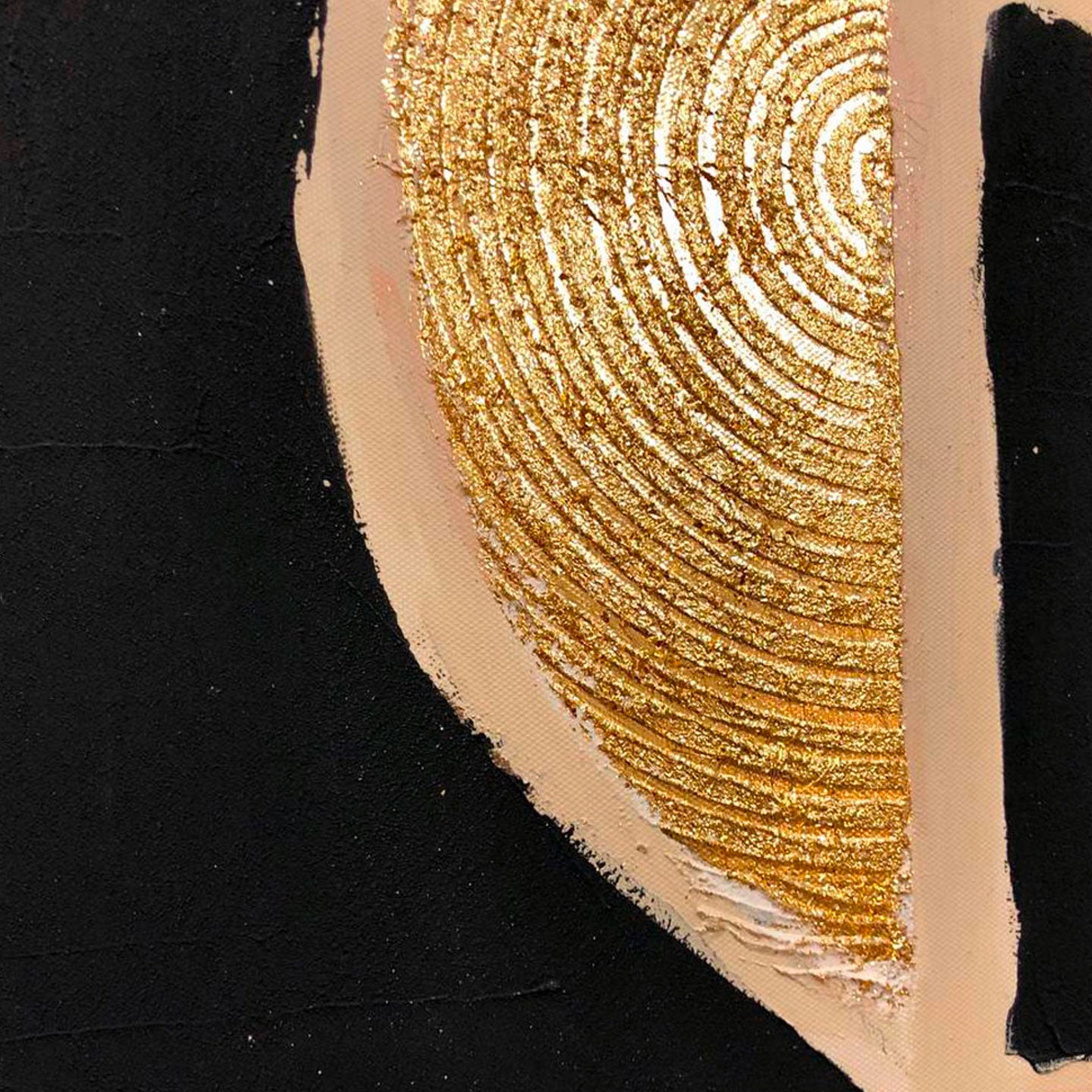 Quadro astratto black and gold 90x120cm