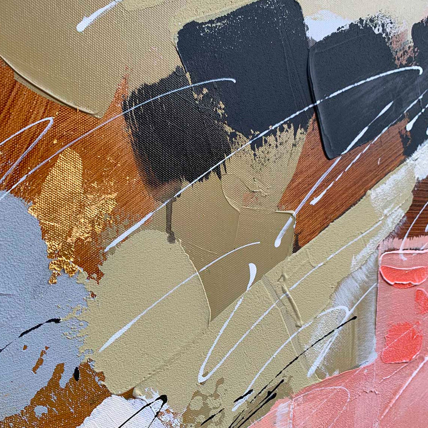 Quadro astratto pensieri e colori 140x70cm