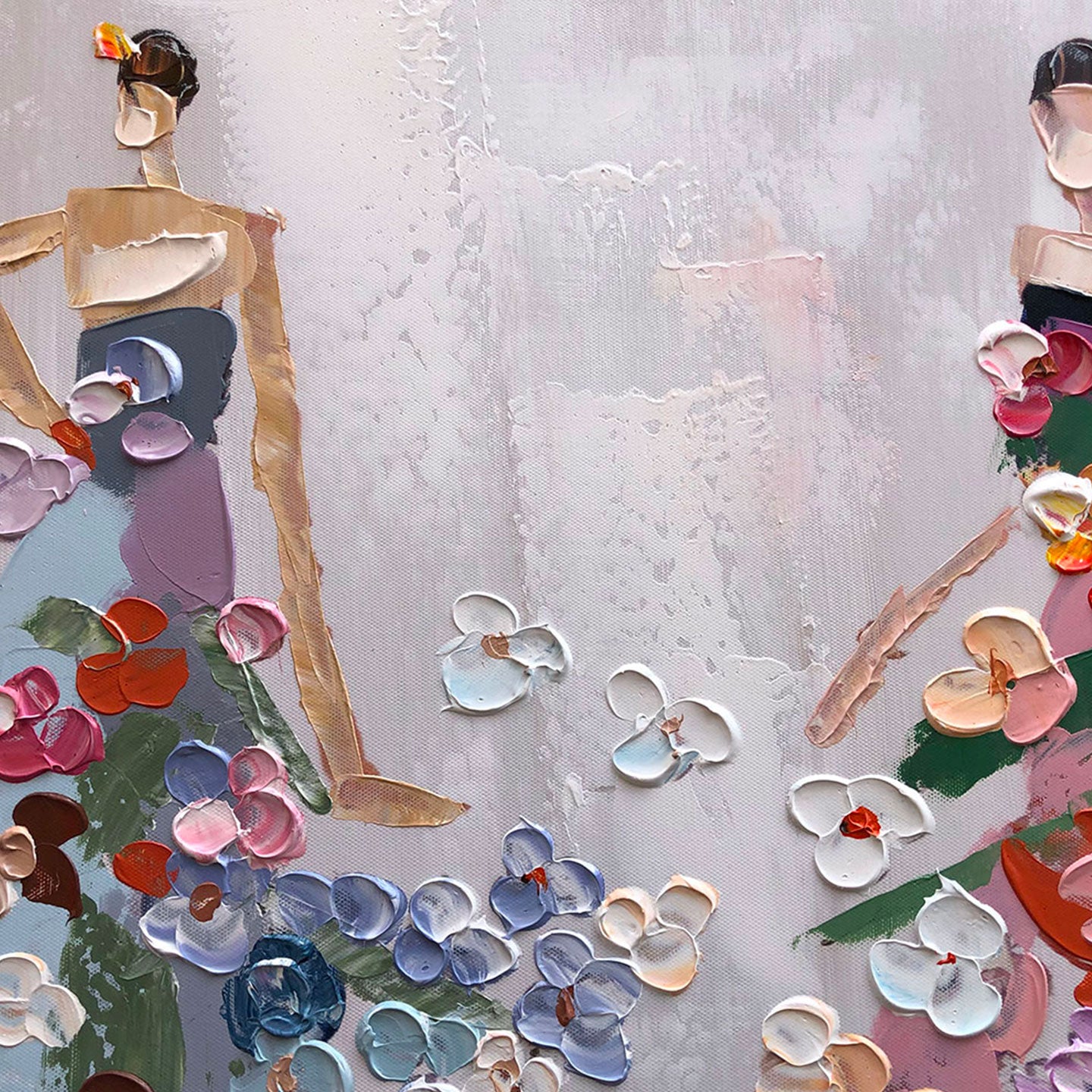 Quadro figurativo sfilata di primavera 140x70cm