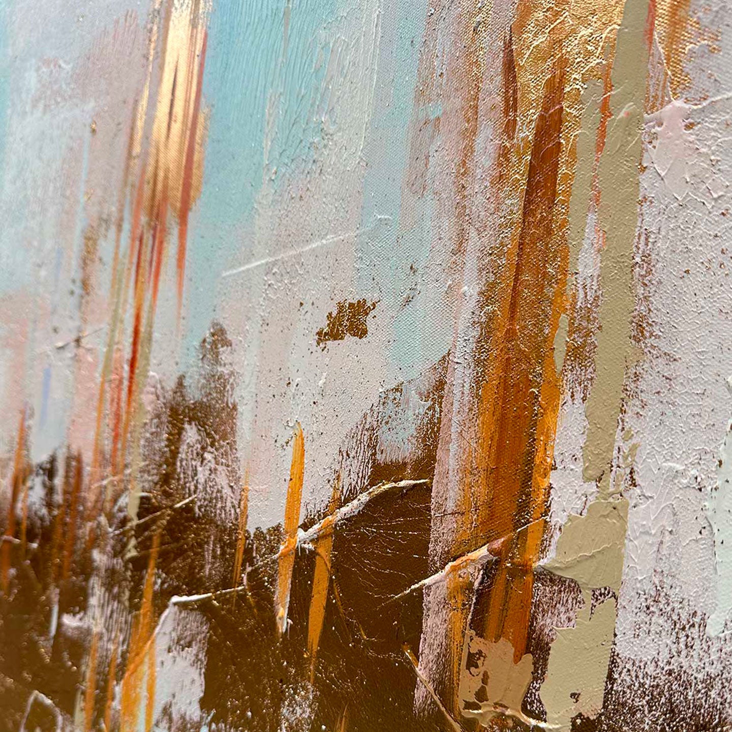 Quadro astratto interferenza di colori 140x70cm