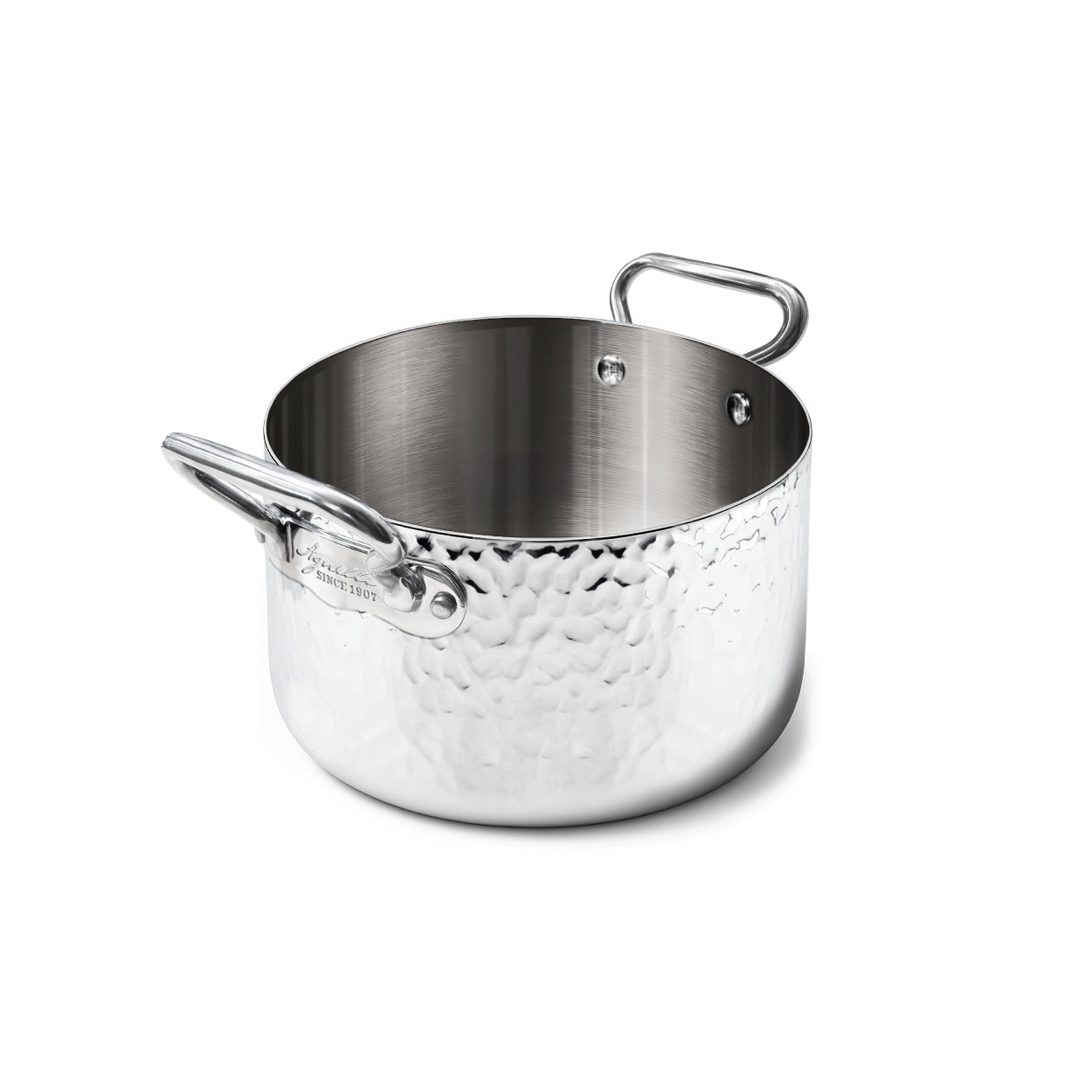 CASSERUOLA ALTA ALUINOX MARTELLATO 3PLY 2/M 1907 CM 16 Pentole Agnelli