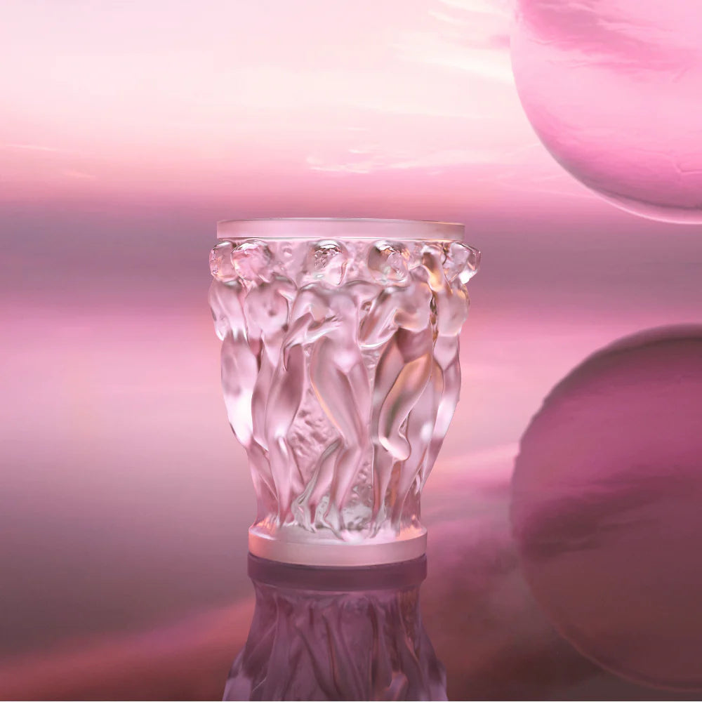 Vaso Bacchantes Cristallo rosa lustro