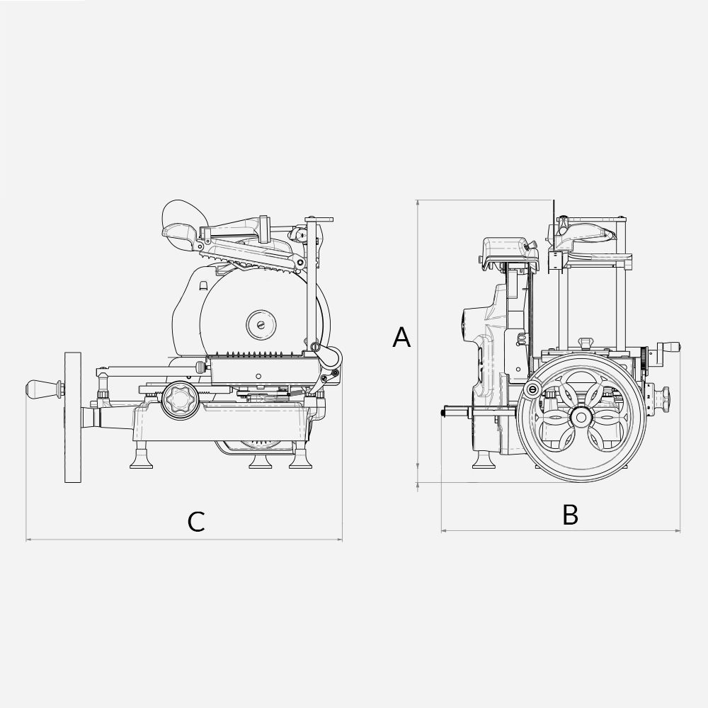Affettatrice manuale a volano domestica B2 Nero