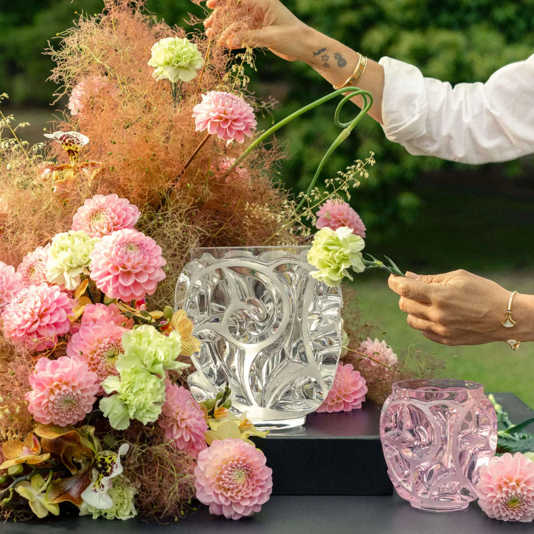 Vaso Tourbillons Cristallo rosa