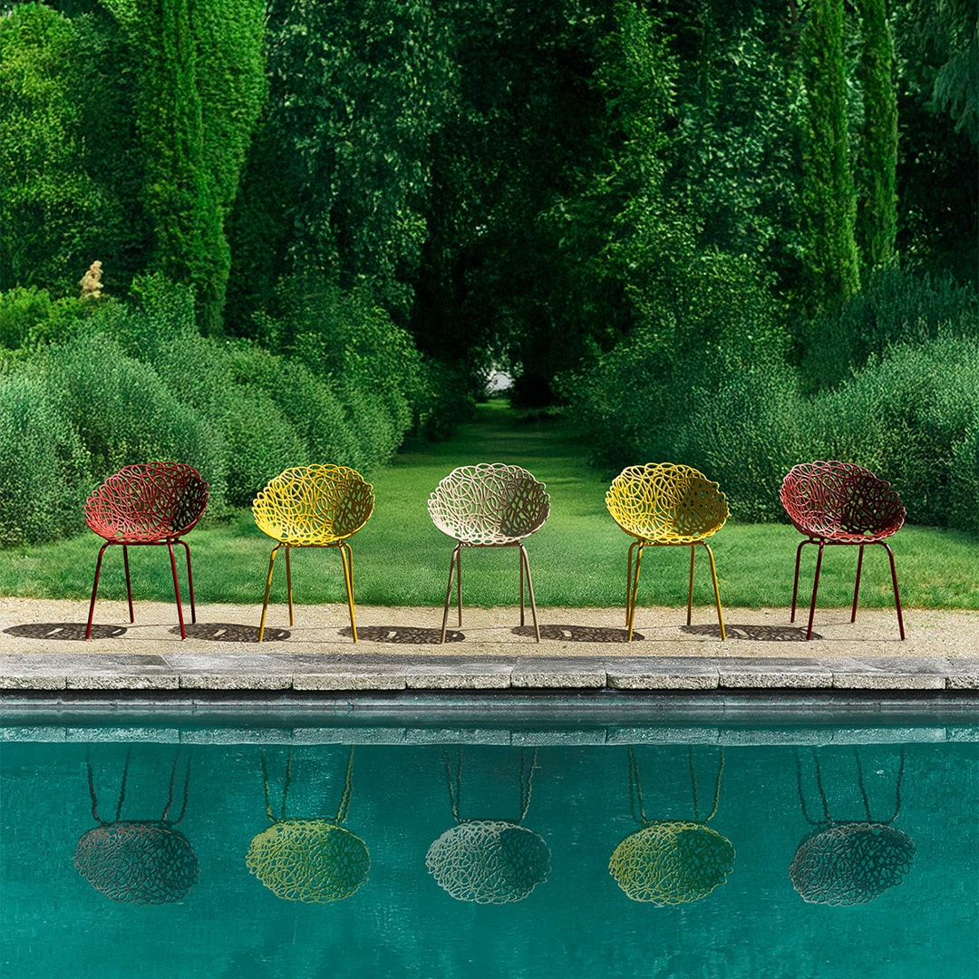 Set 4 Sedie Bacana Chair Outdoor Mustard