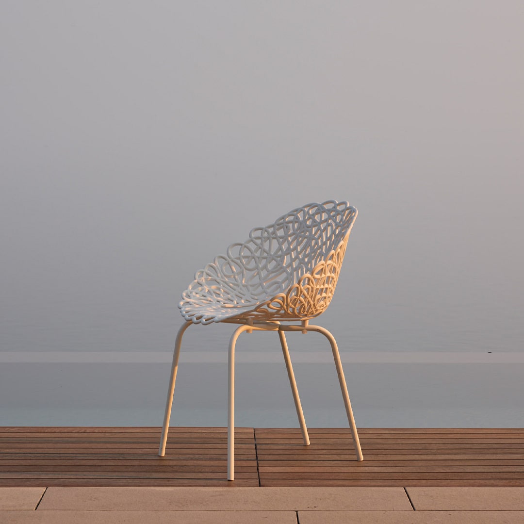 Set 4 Sedie Bacana Chair Outdoor Ivory