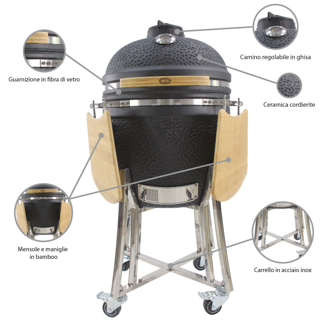 Kamado Barbecue medio con supporto
