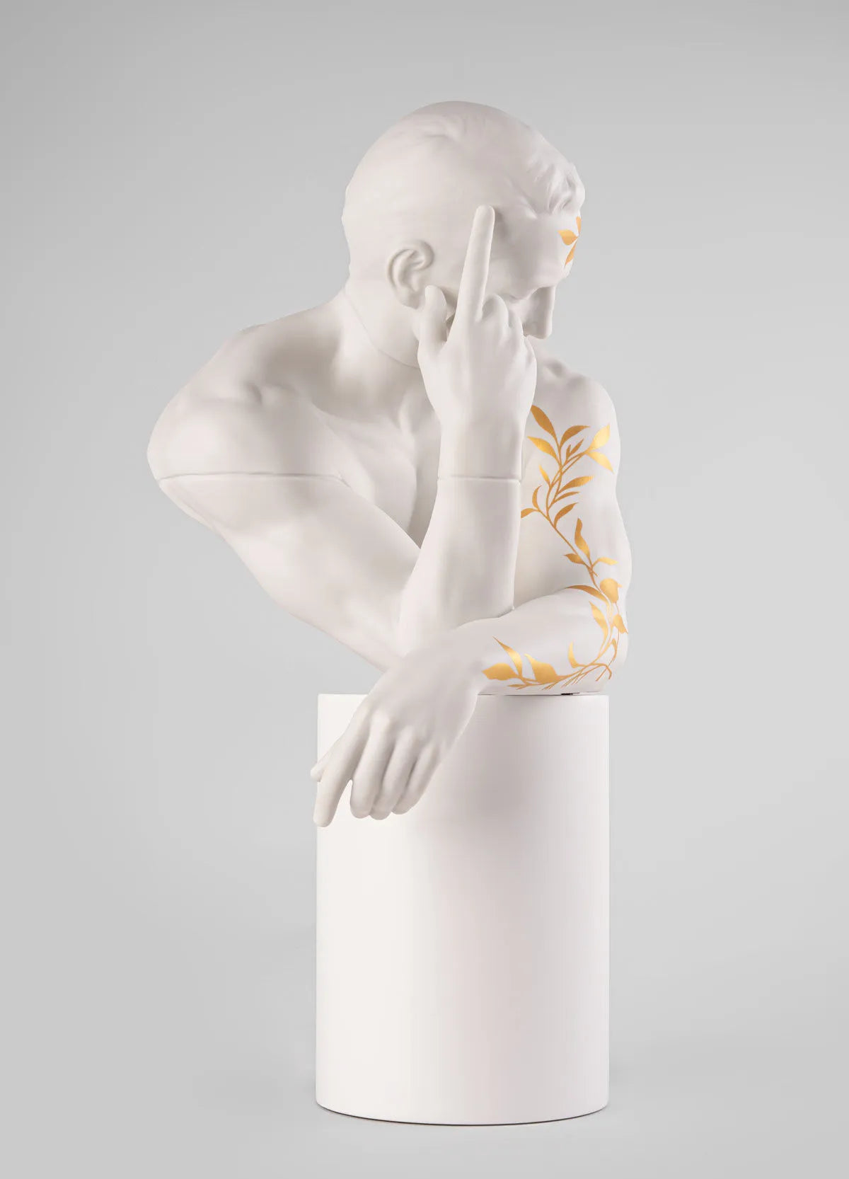 Scultura Riflessi della Natura - Lui. Bianco-oro