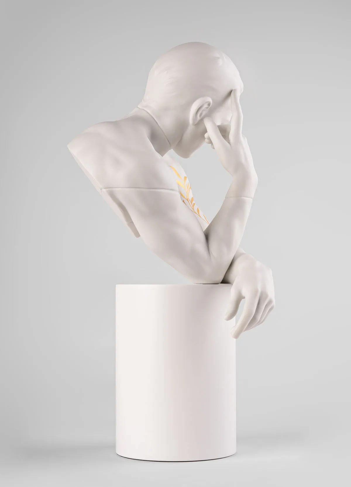 Scultura Riflessi della Natura - Lui. Bianco-oro