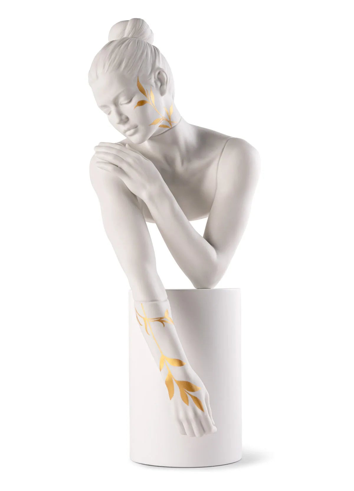 Scultura Riflessi della Natura - Lei. Bianco-oro