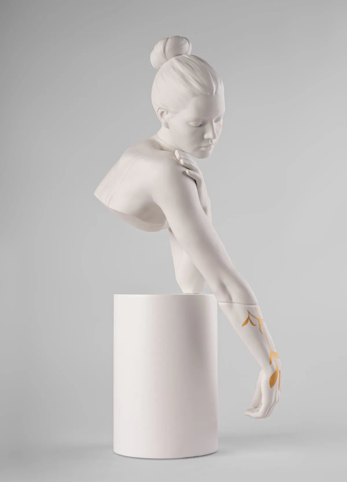 Scultura Riflessi della Natura - Lei. Bianco-oro