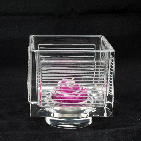 Tea Light Cubico Molato In Cristallo Colle Vilca
