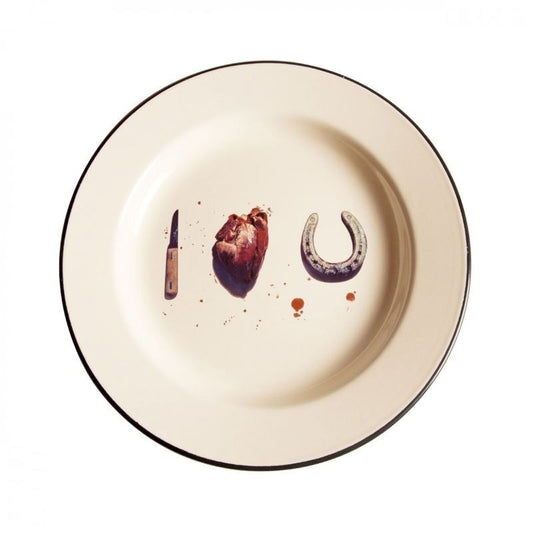 Piatto In Metallo Smaltato Toiletpaper - I Love You