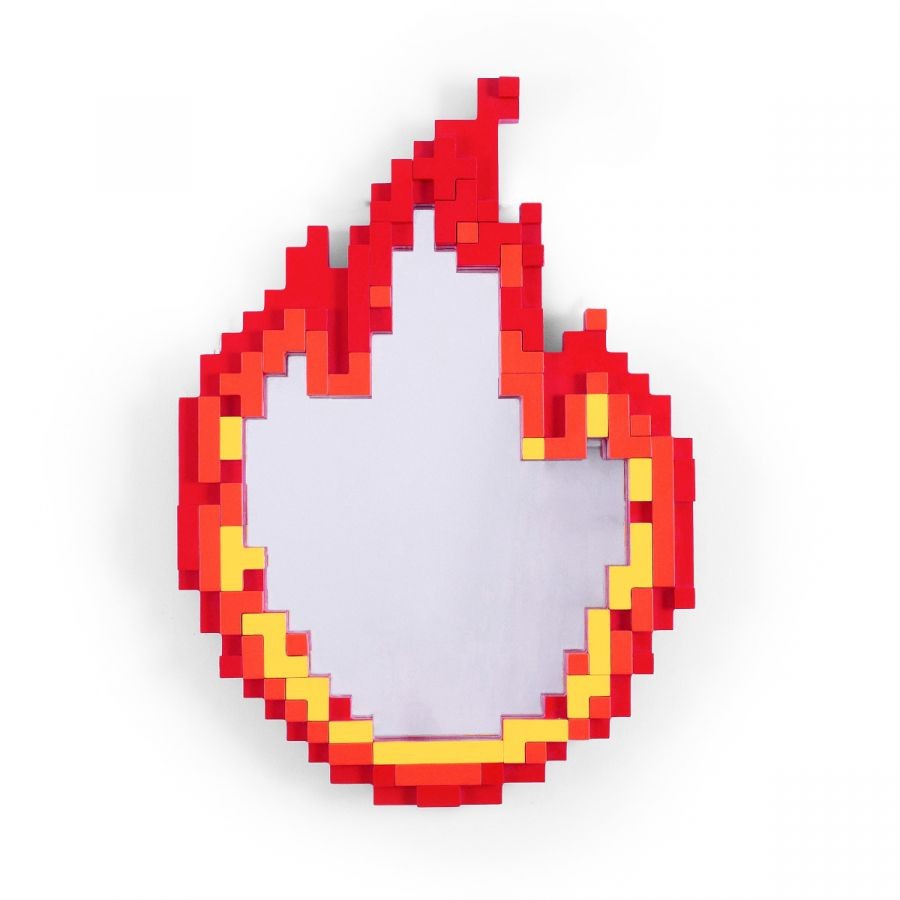 Specchio Pixel Mirror Con Cornice In Mdf  - Flame
