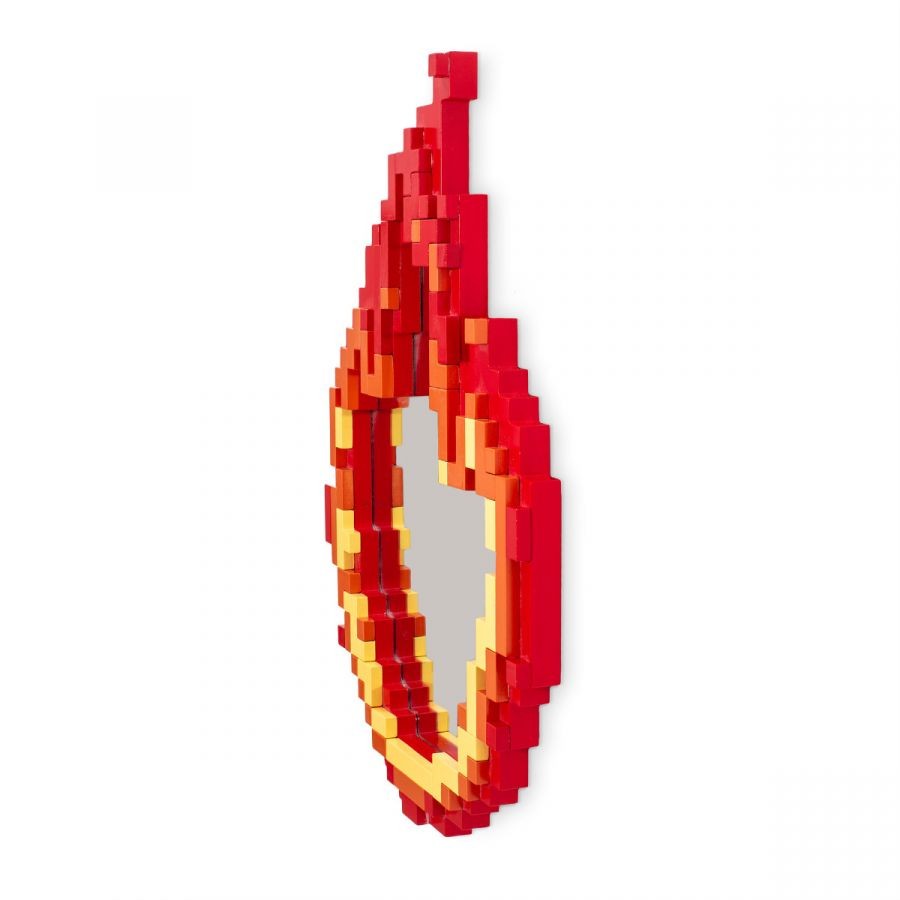 Specchio Pixel Mirror Con Cornice In Mdf  - Flame