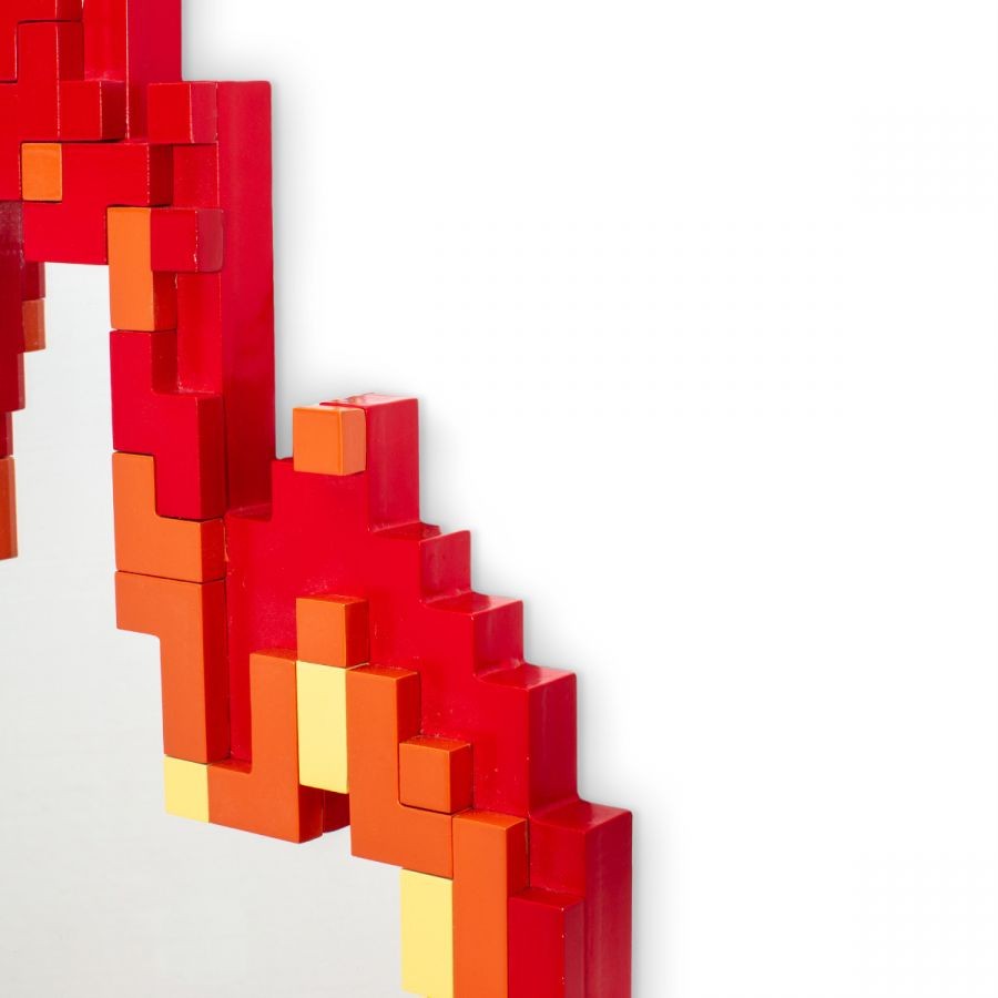 Specchio Pixel Mirror Con Cornice In Mdf  - Flame