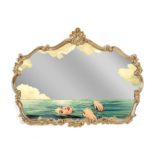 Specchio Con Cornice In Pu E Mdf Tp Baroque Mirror -Sea Girl Cm.120X7X90