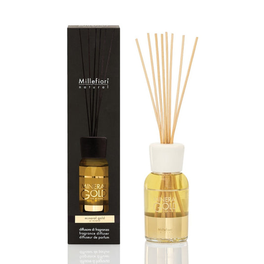 Diffusore A Bastoncini Mineral Gold 100 Ml Millefiori