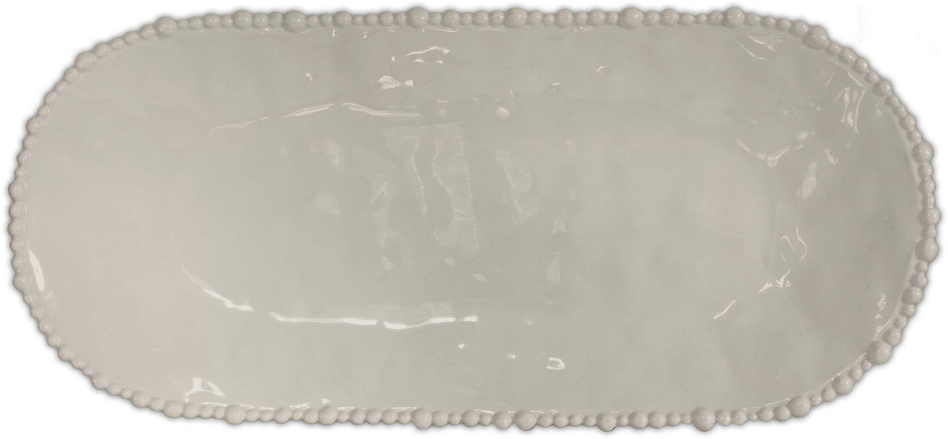 Piatto A Servire Ovale 53X24 Cm - Tortora Baci Milano