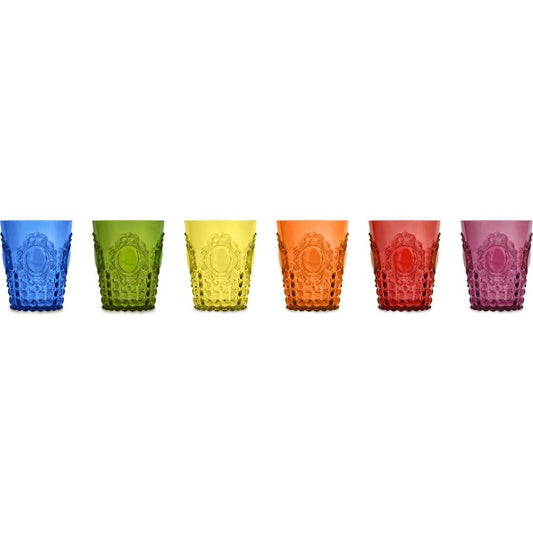 Set 6 Bicchieri Acqua Colori Assortiti