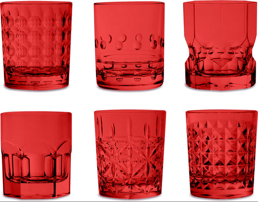 Set 6 Tumbler Assortiti Rosso Baci Milano