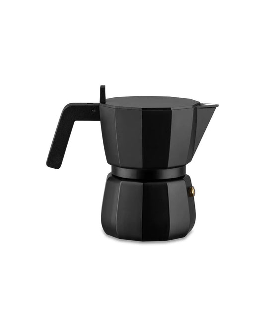 Caffettiera espresso in fusione di alluminio, nero. Manico e pomolo in PA, nero. 6 tazze.